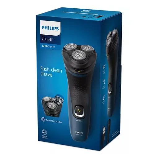 Philips S1151/00 afeitadora Máquina de afeitar de rotación Negro, Azul