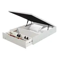 Canapé Abatible Flex Madera 25 Zapatero y Tapa 3D (135x200 cm - Blanco veta)