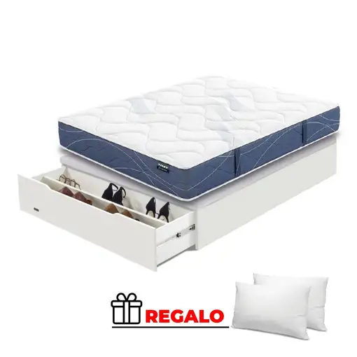 Pack Flex Habana + Madera 25 Zap. BLANCO + Almohada/s (150x200 - Blanco)