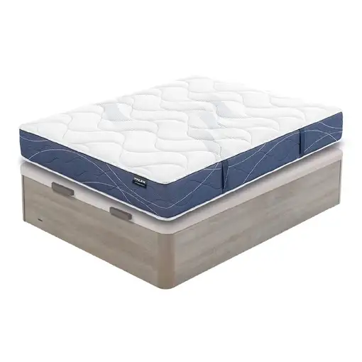 Pack Flex Habana + Canapé Abatible Madera 25 (180x190 cm - Gris)