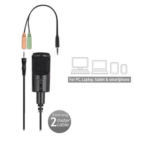 Ewent EW3552 micrófono Negro Micrófono para PC