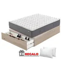 Pack Flex Nimbus + Madera 25 Zapatero NATURAL + Almohada/s (150x200 cm - Natural)