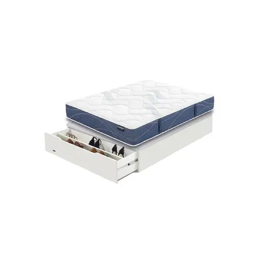 Pack Flex Habana + Madera 25 Zap. BLANCO + Almohada/s (160x200 cm - Blanco)