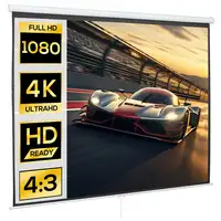 Pantalla de Proyector Manual 120 Pulgadas Formato 4:3/16:9 Blanco HOMCOM Pantalla de Proyector Manual 120 Pulgadas Formato 4:3/16:9 Blanco HOMCOM