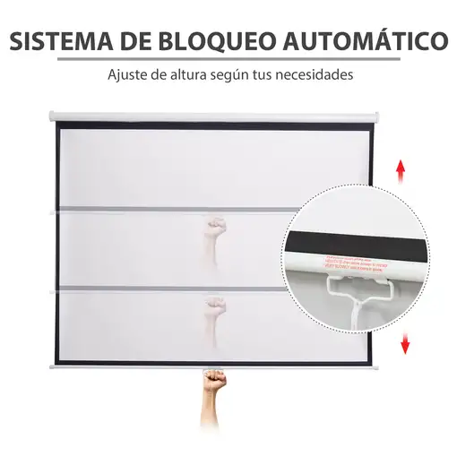 Pantalla de Proyector Manual 120 Pulgadas Formato 4:3/16:9 Blanco HOMCOM