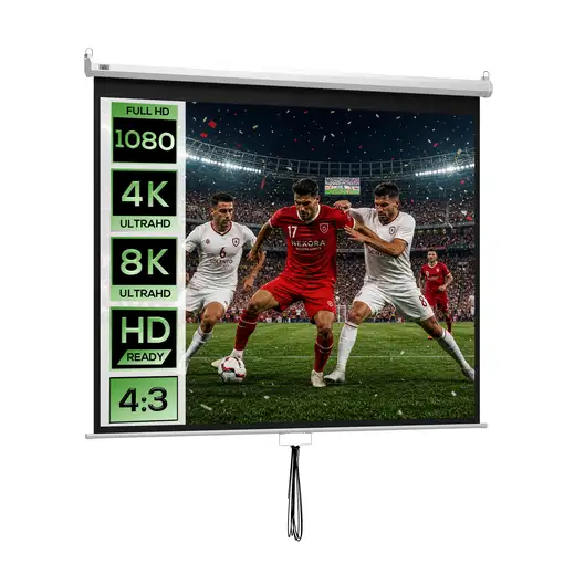 Pantalla de Proyector Manual 100 Pulgadas Formato 4:3/16:9 Blanco HOMCOM Pantalla de Proyector Manual 100 Pulgadas Formato 4:3/16:9 Blanco HOMCOM