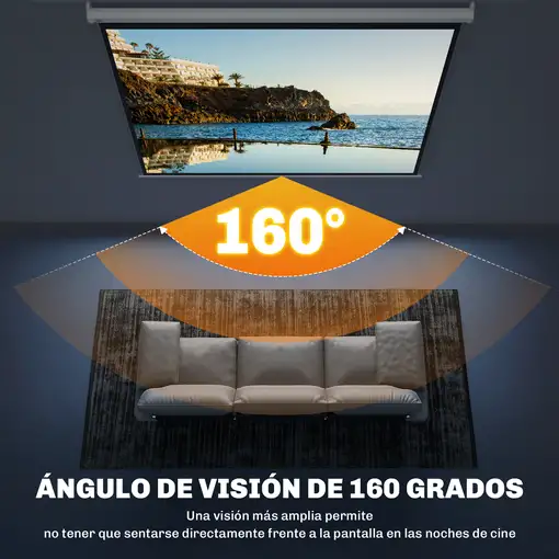 Pantalla de Proyector Manual 100 Pulgadas Formato 4:3/16:9 Blanco HOMCOM
