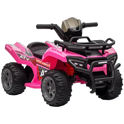 Quad Eléctrico 6V para Niños +18 Meses 70x42x45 cm Rosa HOMCOM Quad Eléctrico 6V para Niños +18 Meses 70x42x45 cm Rosa HOMCOM