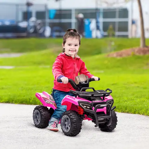 Quad Eléctrico 6V para Niños +18 Meses 70x42x45 cm Rosa HOMCOM