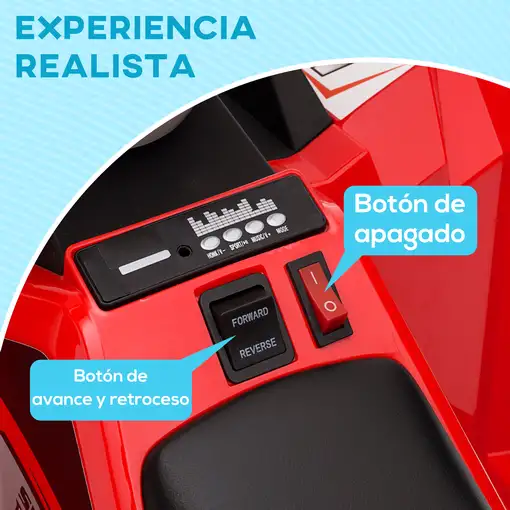 Quad Eléctrico para Niños con Remolque 106x41,5x48,5 cm Rojo HOMCOM