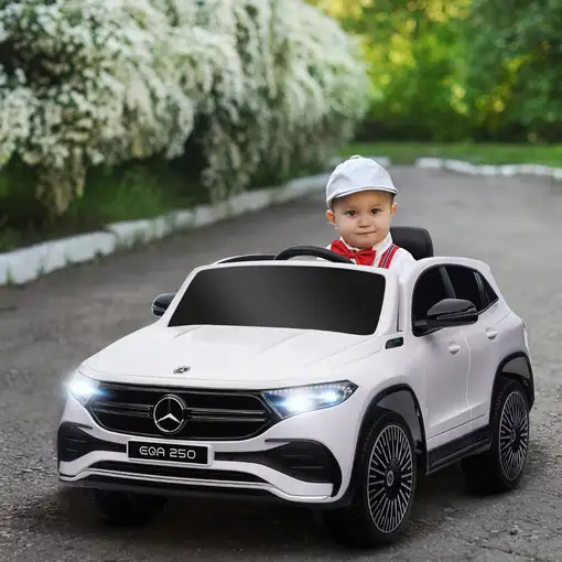 Coche Eléctrico para Niños Mercedes-Benz EQA 12V 111,5x69x52,5 cm Blanco HOMCOM