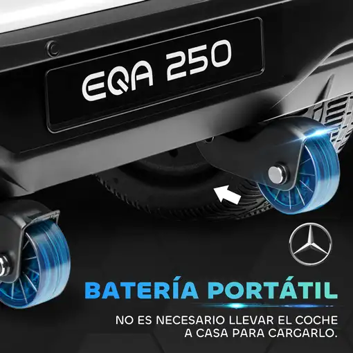 Coche Eléctrico para Niños Mercedes-Benz EQA 12V 111,5x69x52,5 cm Blanco HOMCOM