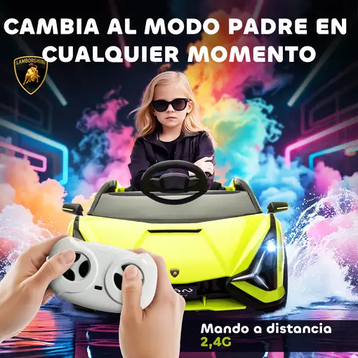 Coche Eléctrico 12V para Niños +3 Años Lamborghini SIAN Mando a Distancia HOMCOM