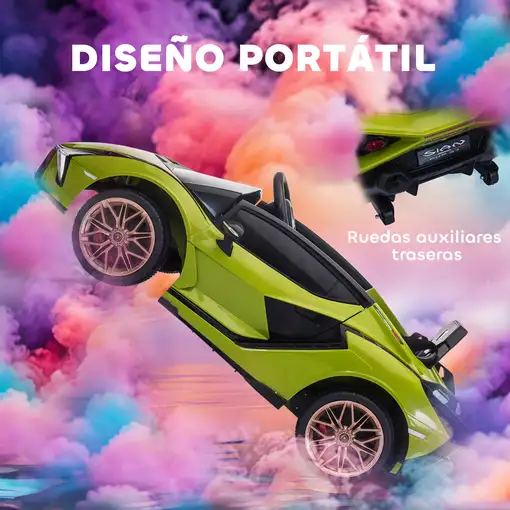 Coche Eléctrico 12V para Niños +3 Años Lamborghini SIAN Mando a Distancia HOMCOM