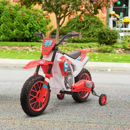 Moto Eléctrica para Niños+3Años 12V 2 Ruedas Equilibrio Más. 8 km/h Rojo HOMCOM