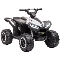 Quad Eléctrico para Niños 3-5 Años 12V con 2 Motores Faros Bocina Blanco HOMCOM Quad Eléctrico para Niños 3-5 Años 12V con 2 Motores Faros Bocina Blanco HOMCOM