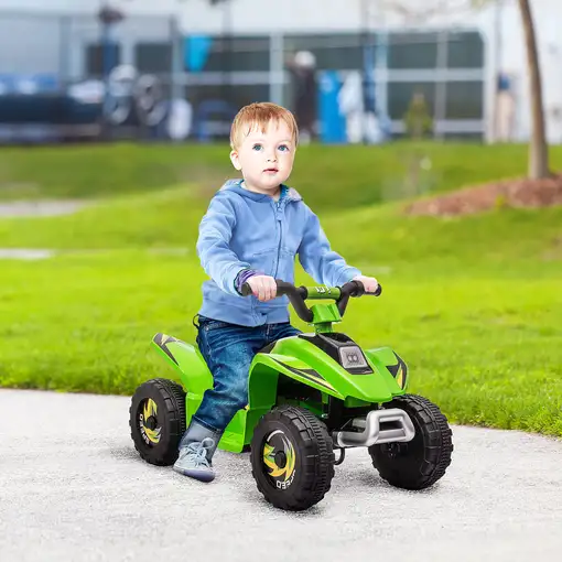Quad Elᄄᆭctrico para Niños 6V Avance Retroceso 72x40x45,5cm Verde HOMCOM