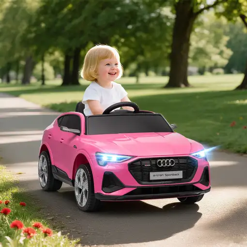 Coche Eléctrico para Niños Audi E-tron Velocidad 3-5 km/h Rosa HOMCOM