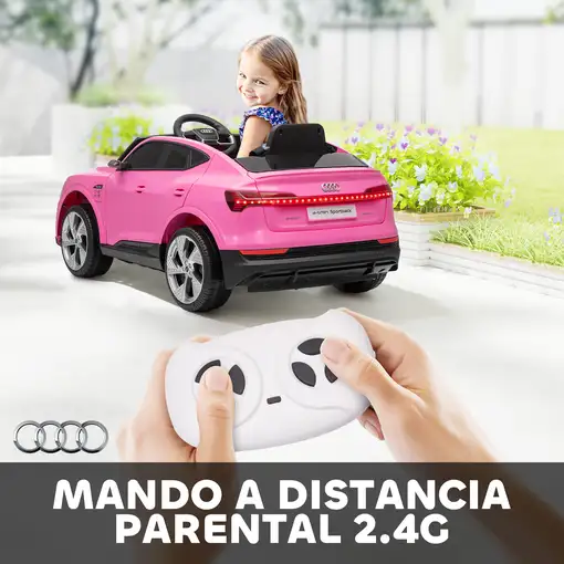 Coche Eléctrico para Niños Audi E-tron Velocidad 3-5 km/h Rosa HOMCOM