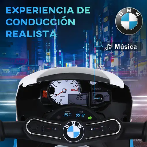 Moto Eléctrica para Niños de 18-36 Meses 66x37x44 cm Azul HOMCOM