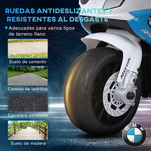 Moto Eléctrica para Niños de 18-36 Meses 66x37x44 cm Azul HOMCOM