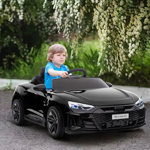 Coche Eléctrico para Niños +3 Años AUDI RS e-tron GT 103x58x41 cm Negro HOMCOM