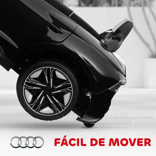 Coche Eléctrico para Niños +3 Años AUDI RS e-tron GT 103x58x41 cm Negro HOMCOM