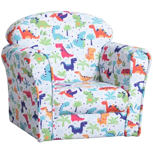 Sillón Infantil con Estampado de Dinos +18 meses 50x39x44cm Multicolor HOMCOM Sillón Infantil con Estampado de Dinos +18 meses 50x39x44cm Multicolor HOMCOM