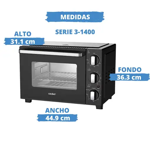 Horno sobremesa SAUBER SERIE 3-1400 20 litros