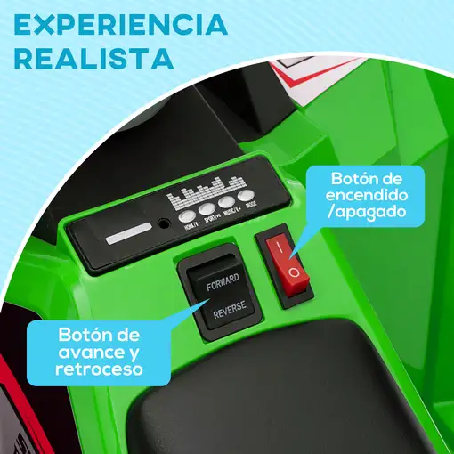 Quad Eléctrico para Niños con Remolque 106x41,5x48,5 cm Verde HOMCOM
