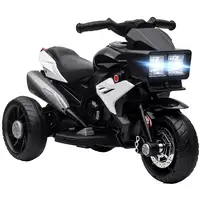 Moto Eléctrica para Niños de +3 Años con Luces Música Negro HOMCOM Moto Eléctrica para Niños de +3 Años con Luces Música Negro HOMCOM