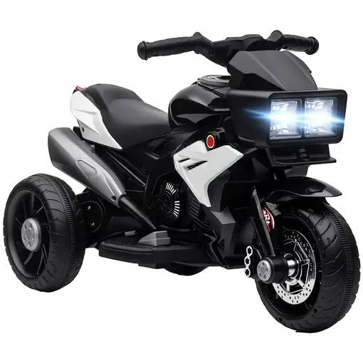 Moto Eléctrica para Niños de +3 Años con Luces Música Negro HOMCOM Moto Eléctrica para Niños de +3 Años con Luces Música Negro HOMCOM