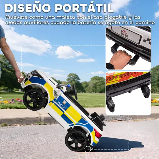 Coche Eléctrico para Niños de Policía de +3 Años con Mando a Distancia HOMCOM