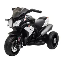 Moto Eléctrica Infantil +3 Años con Música Bocina Faros 86x42x52 cm Negro HOMCOM