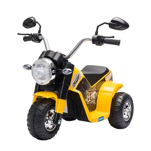 Moto Eléctrica Niños 18-36 Meses 6V 3 Ruedas Bocina 72x57x56cm Amarillo HOMCOM Moto Eléctrica Niños 18-36 Meses 6V 3 Ruedas Bocina 72x57x56cm Amarillo HOMCOM