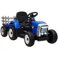 Tractor Eléctrico con Remolque para Niños 3-6 Años 136,5x50x52,5 cm Azul HOMCOM