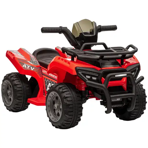 Quad Eléctrico 6V para Niños +18 Meses 70x42x45 cm Rojo HOMCOM