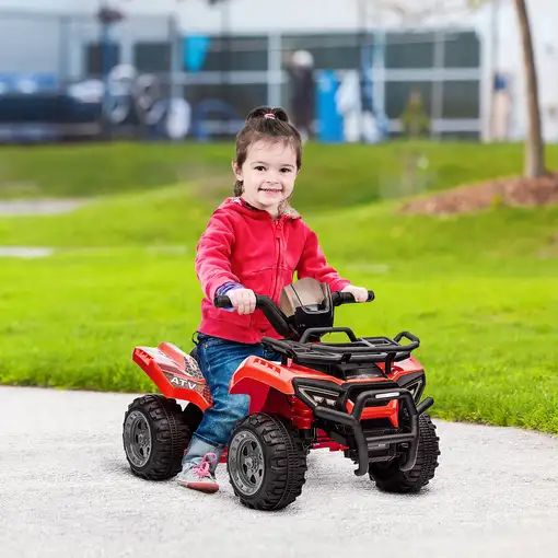Quad Eléctrico 6V para Niños +18 Meses 70x42x45 cm Rojo HOMCOM
