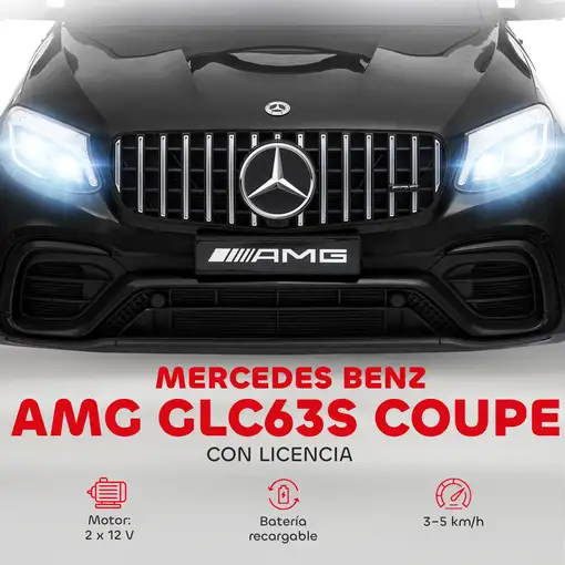 Coche Eléctrico 3-8 Años Licencia de Mercedes 12V Mando MP3 USB Luces HOMCOM