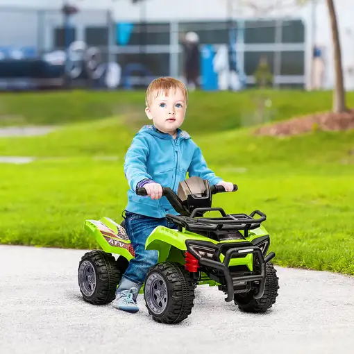 Quad Eléctrico 6V para Niños +18 Meses 70x42x45 cm Verde HOMCOM