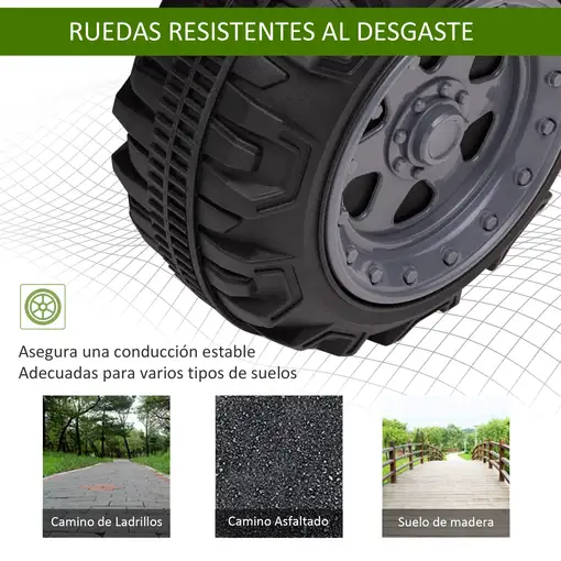 Quad Eléctrico 6V para Niños +18 Meses 70x42x45 cm Verde HOMCOM