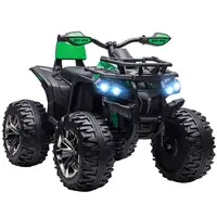 Quad Eléctrico Niños +3 Años 12V con Faros Música y Suspensión Verde HOMCOM Quad Eléctrico Niños +3 Años 12V con Faros Música y Suspensión Verde HOMCOM