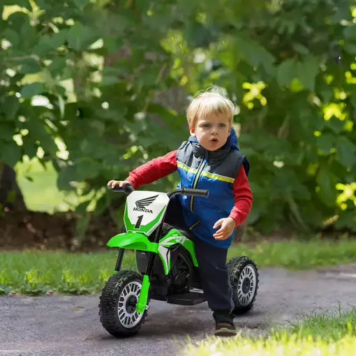 Moto Eléctrica Infantil con Licencia Honda CRF450RL 71x40,5x43,5cm Verde HOMCOM