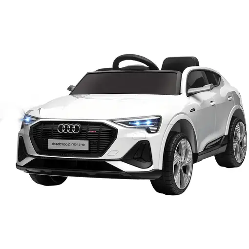 Coche Eléctrico para Niños Audi E-tron Velocidad 3-5 km/h Blanco HOMCOM Coche Eléctrico para Niños Audi E-tron Velocidad 3-5 km/h Blanco HOMCOM