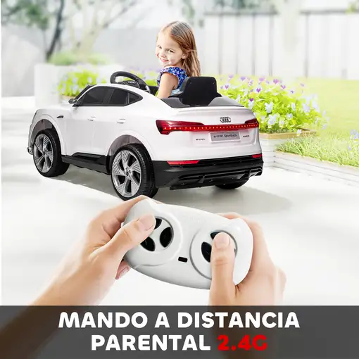 Coche Eléctrico para Niños Audi E-tron Velocidad 3-5 km/h Blanco HOMCOM