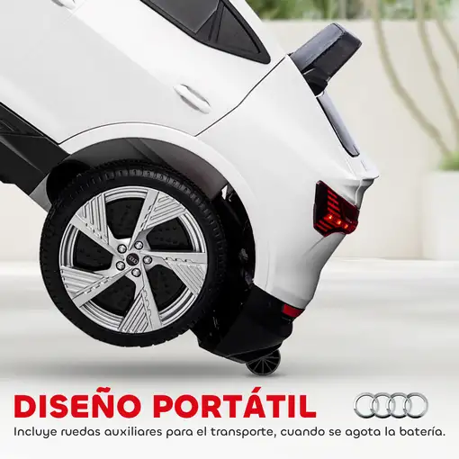 Coche Eléctrico para Niños Audi E-tron Velocidad 3-5 km/h Blanco HOMCOM