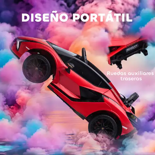 Coche Eléctrico 12V para Niños +3 Años Lamborghini SIAN Mando a Distancia HOMCOM