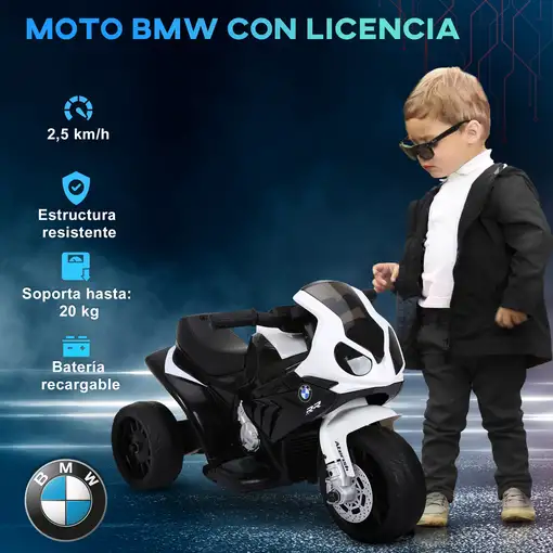 Moto Eléctrica para Niños de 18-36 Meses 66x37x44 cm Negro HOMCOM