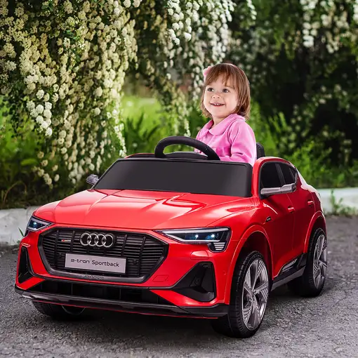 Coche Eléctrico para Niños Audi E-tron Velocidad 3-5 km/h Rojo HOMCOM