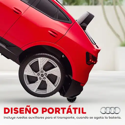 Coche Eléctrico para Niños Audi E-tron Velocidad 3-5 km/h Rojo HOMCOM